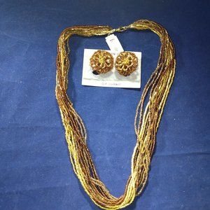 RENAISSANCE  BOHEMIUM GLASS NECKLACE AND EARRING SET